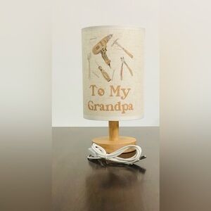 Lamp to my Grandpa Source of wisdom tools graphic Beige.11”X11”
